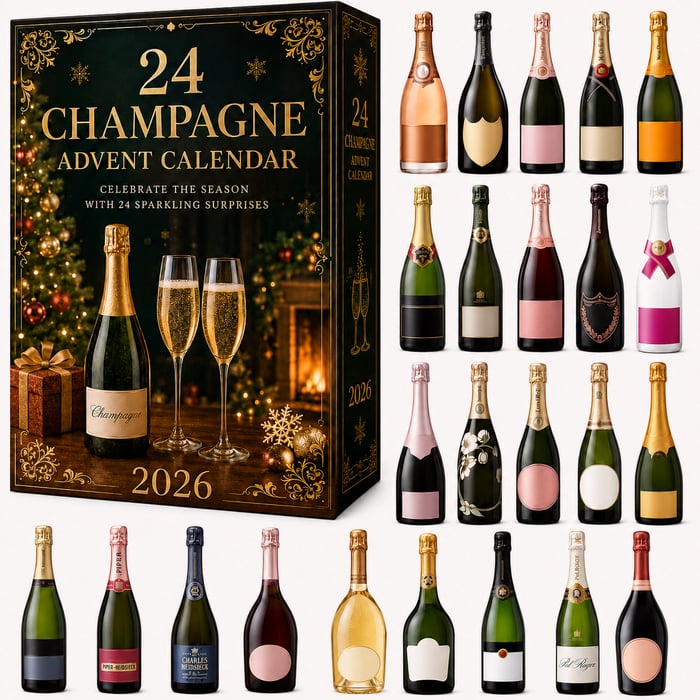 Champagneinspirerad adventskalender 2026 – bild 2