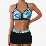 Produktbild – Chloe – Damens Ribbad Högmidjad Bikini Baddräkt