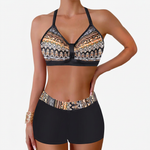 Produktbild – Chloe – Damens Ribbad Högmidjad Bikini Baddräkt