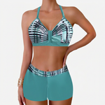 Produktbild – Chloe – Damens Ribbad Högmidjad Bikini Baddräkt