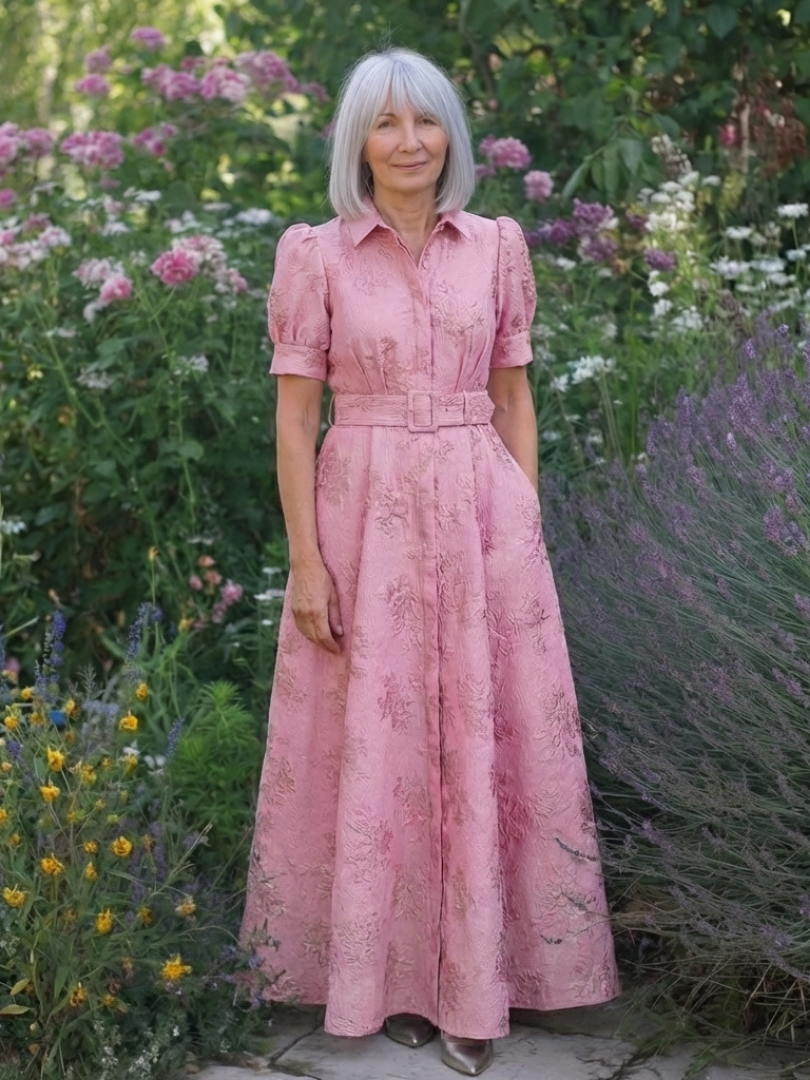 Xanthea | Blommig maxiskjortklänning