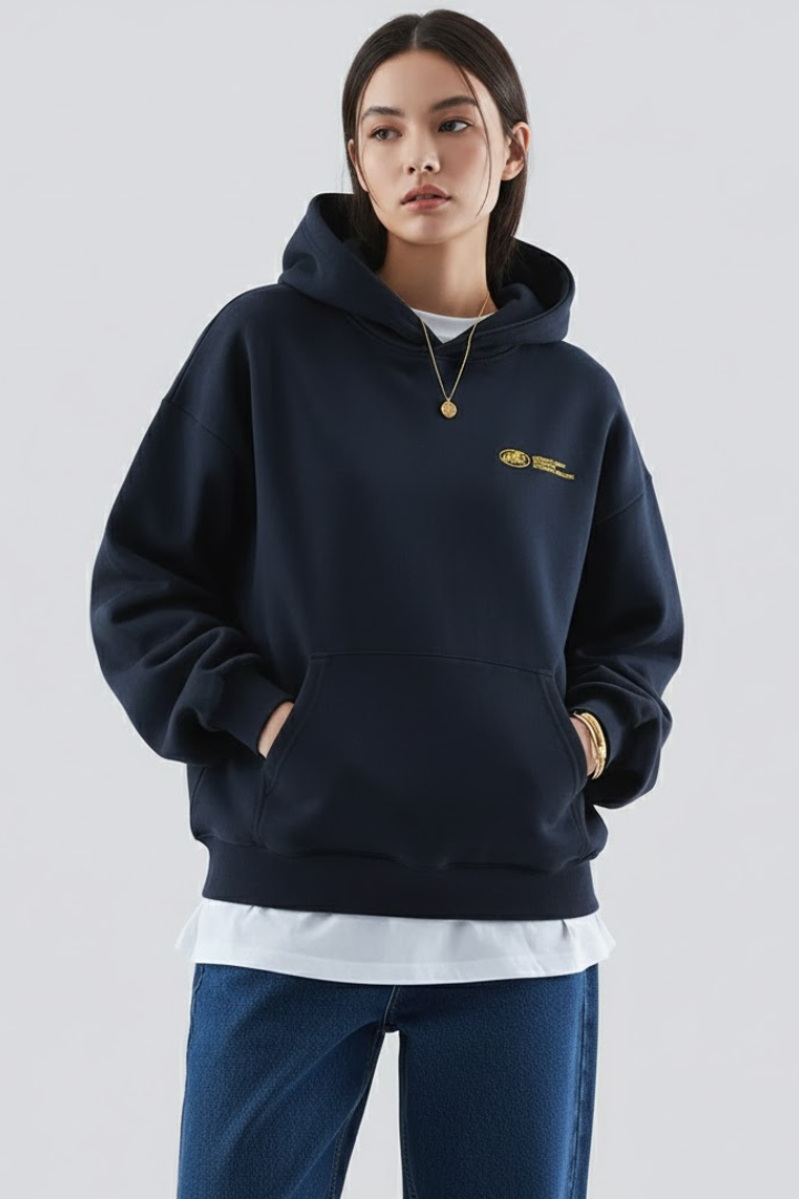 Produktbild – Fiona – Dam Hoodie med Framsidan Tryck och Pullover Design