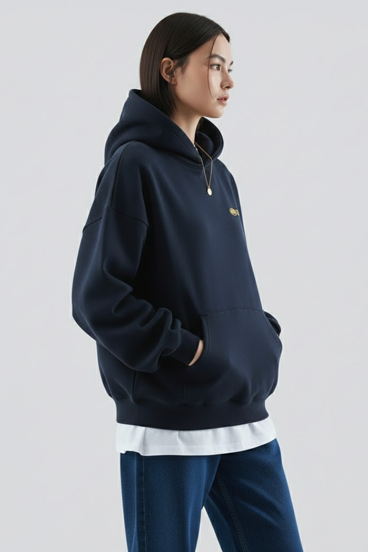 Produktbild – Fiona – Dam Hoodie med Framsidan Tryck och Pullover Design