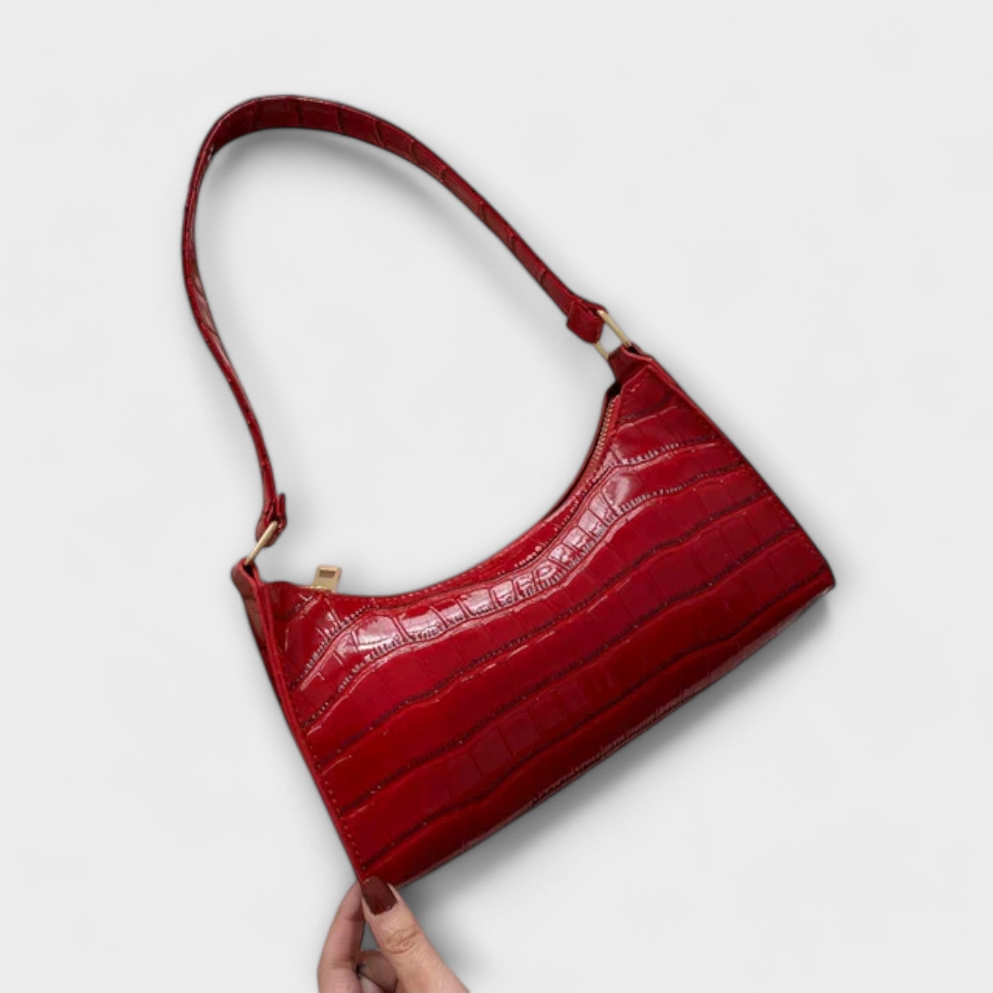 Produktbild – Olivia – Blank läderväska