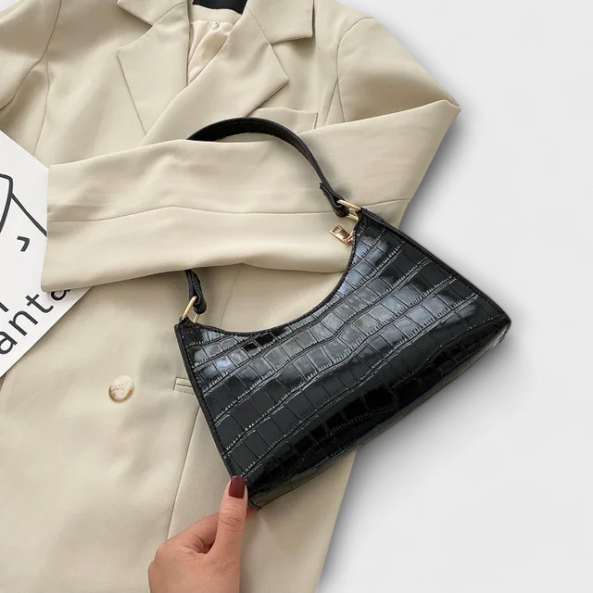 Produktbild – Olivia – Blank läderväska