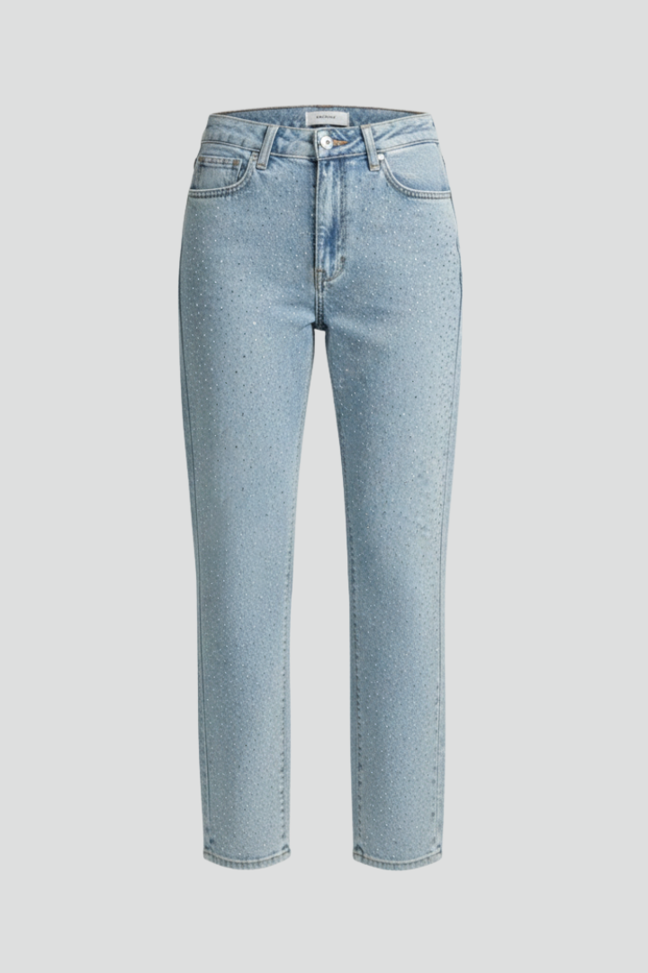 Produktbild – Katherine – Damens Högmidjade Glittrande Rakben Jeans