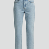 Produktbild – Katherine – Damens Högmidjade Glittrande Rakben Jeans