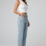 Produktbild – Katherine – Damens Högmidjade Glittrande Rakben Jeans