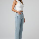 Produktbild – Katherine – Damens Högmidjade Glittrande Rakben Jeans