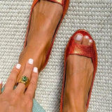 Michèle | Platta sandaler med metallisk finish