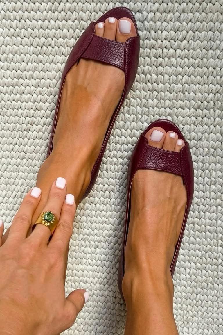 Michèle | Platta sandaler med metallisk finish