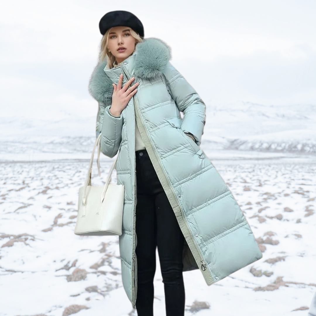 Produktbild – Lucia – Designer Vinter Parka Med Fuskpäls Huva