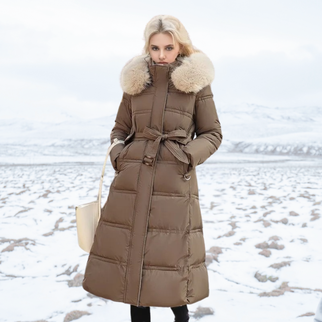 Produktbild – Lucia – Designer Vinter Parka Med Fuskpäls Huva