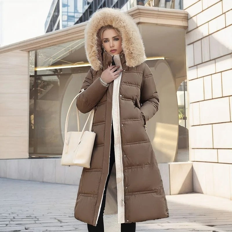 Produktbild – Lucia – Designer Vinter Parka Med Fuskpäls Huva