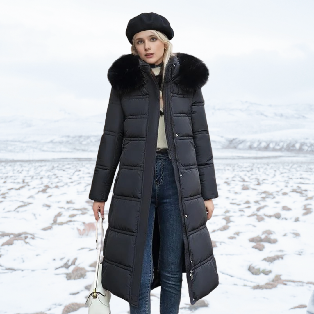 Produktbild – Lucia – Designer Vinter Parka Med Fuskpäls Huva