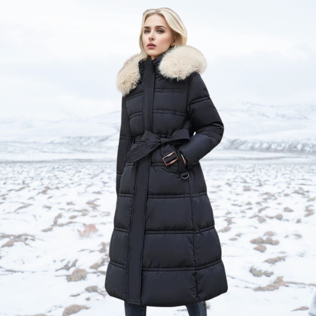 Produktbild – Lucia – Designer Vinter Parka Med Fuskpäls Huva