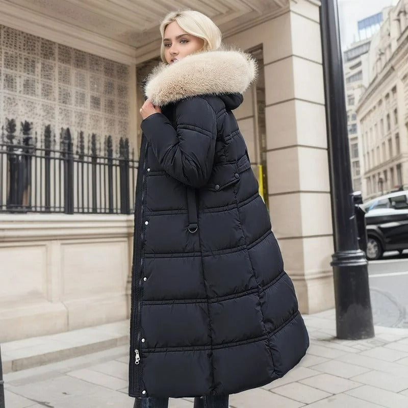 Produktbild – Lucia – Designer Vinter Parka Med Fuskpäls Huva