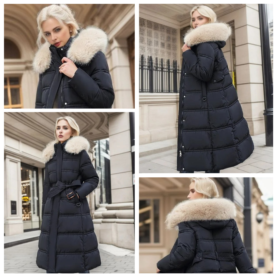 Produktbild – Lucia – Designer Vinter Parka Med Fuskpäls Huva