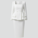 Produktbild – Kylie – Dam Blazer med Fyrkantig Halsringning och Kjol