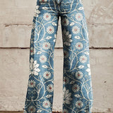 Joyeux | Vida bohemiska jeans med blommönster