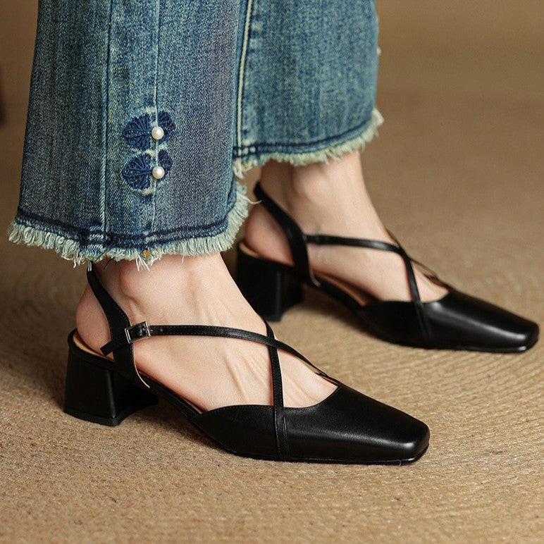 Chloé | Slingback-pumps med korslagda remmar