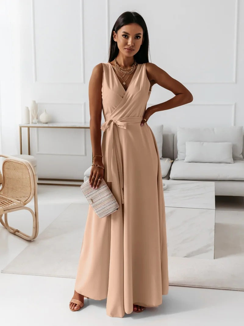 Produktbild – Hailey – Kvinnor Bröllopsgäst Elegant Wrap Maxi Klänning