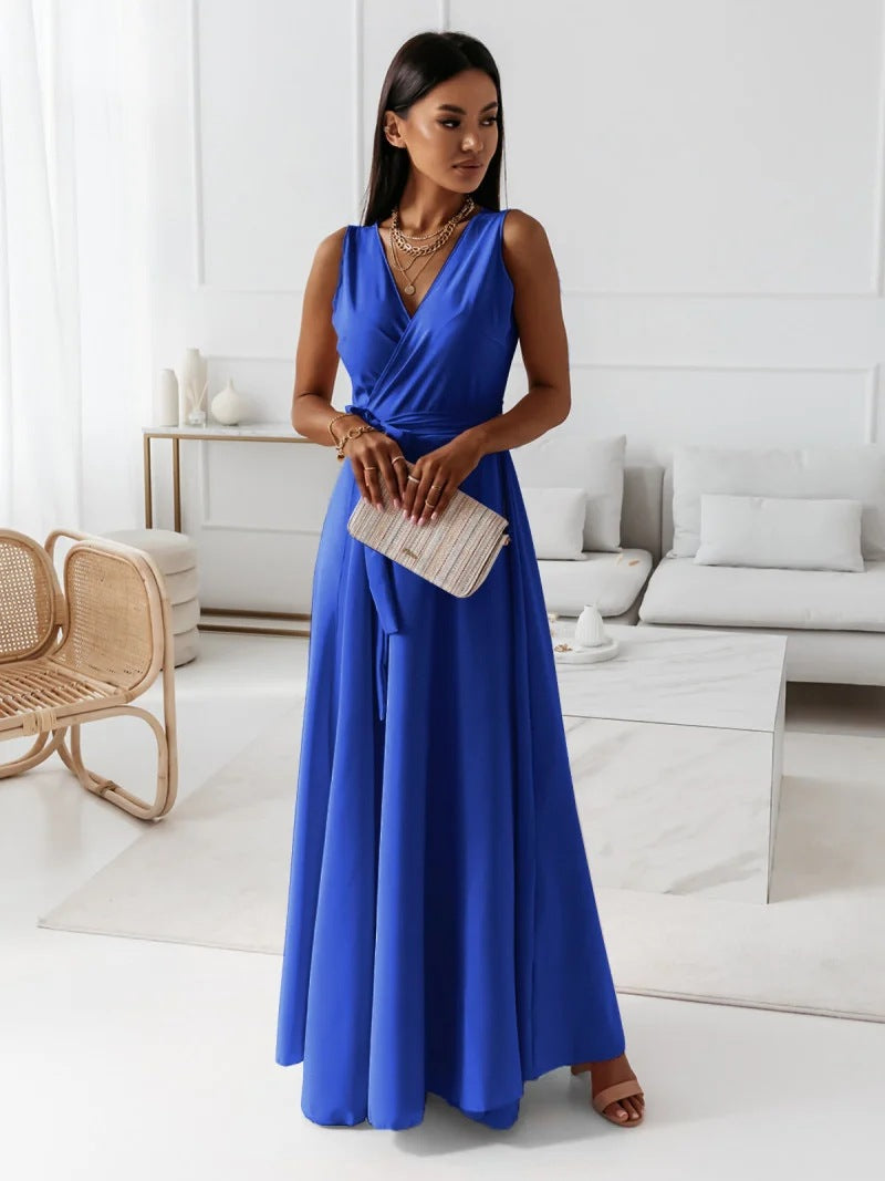Produktbild – Hailey – Kvinnor Bröllopsgäst Elegant Wrap Maxi Klänning
