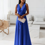 Produktbild – Hailey – Kvinnor Bröllopsgäst Elegant Wrap Maxi Klänning