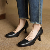 Amélie | Fyrkantiga pumps i läder