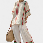 Produktbild – Truvane – Bekväm Boho-mönstrad Blus & Löst sittande Byxor