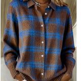Lucie | Brun- och blårutig cardigan