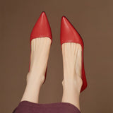 Manon | Pumps i läder med kitten heel
