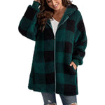 Produktbild – Arabella – Rutig Fleece Långärmad Kappa med Huva