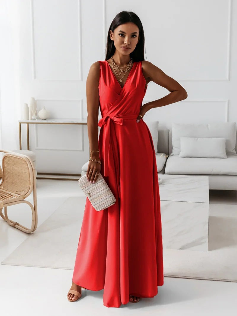 Produktbild – Hailey – Kvinnor Bröllopsgäst Elegant Wrap Maxi Klänning