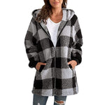 Produktbild – Arabella – Rutig Fleece Långärmad Kappa med Huva