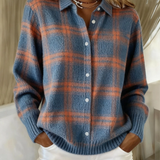 Aveline | Varmblå rutig cardigan