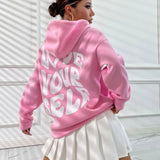 Produktbild – Eleanor – Damhoodie med dragsko och framfickor