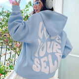 Produktbild – Eleanor – Damhoodie med dragsko och framfickor