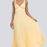 Produktbild – Fiona – Kvinnors V-ringad Plisserad Maxiklänning