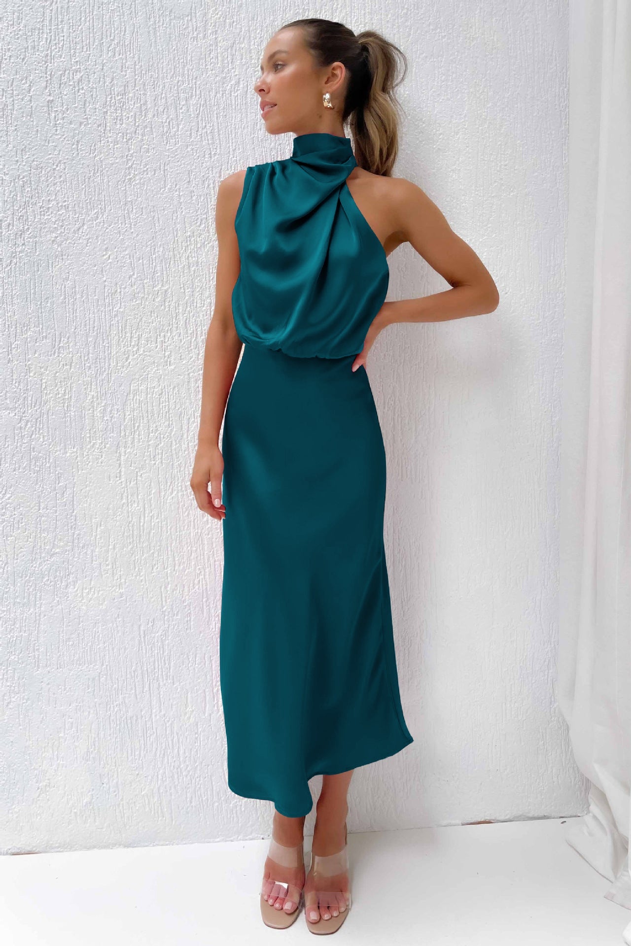 Produktbild – Faith – Kvinnors Chic Halterneck Aftonklänning