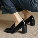 Élina | Loafers med tofsar och blockklack