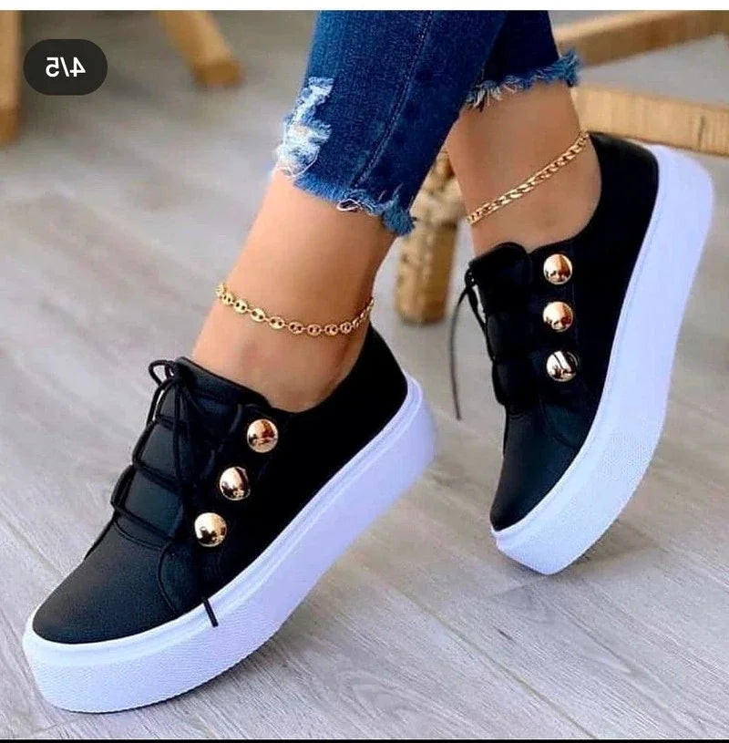 Produktbild – Serena – Ortopediska Platåsneakers Med Rund Tå