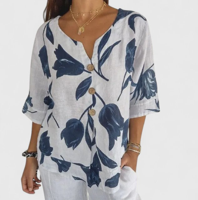 Produktbild – Isabel – Elegant blommig blus