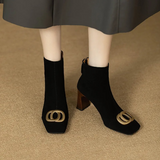 Sylvie | Ankelboots i sammet med klack