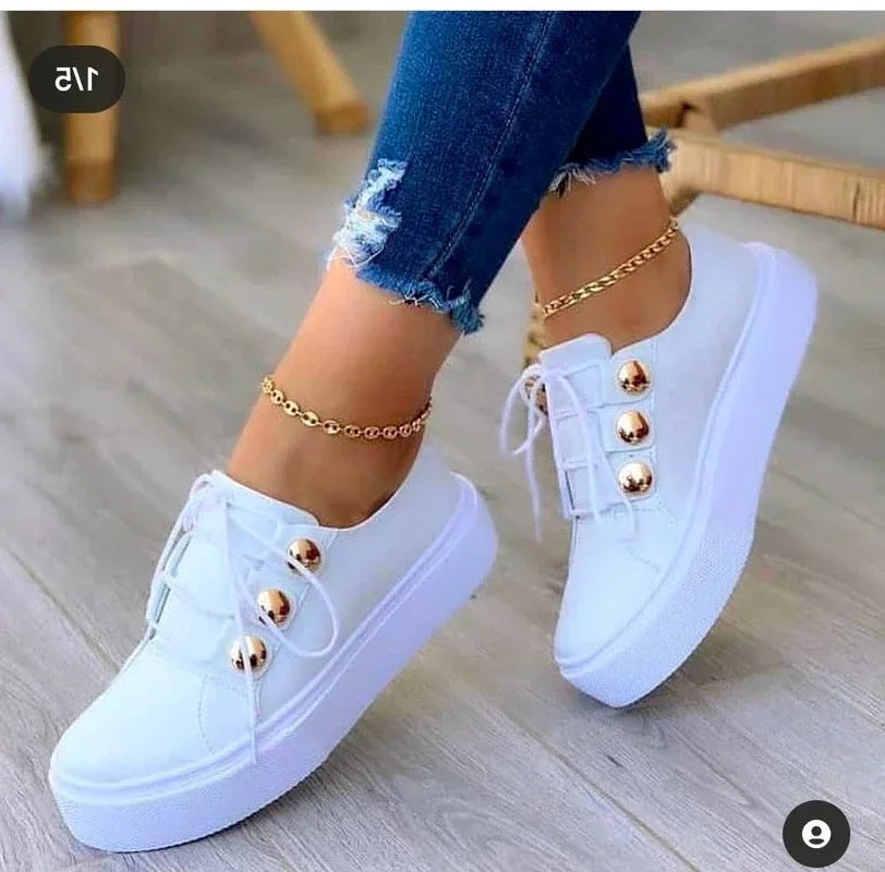 Produktbild – Serena – Ortopediska Platåsneakers Med Rund Tå