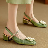 Chloé | Blommiga slingback-pumps