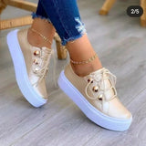 Produktbild – Serena – Ortopediska Platåsneakers Med Rund Tå