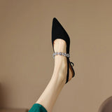 Pauline | Slingback-pumps med kristalldetalj