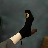 Sylvie | Ankelboots i sammet med klack