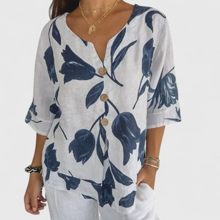 Produktbild – Isabel – Elegant blommig blus
